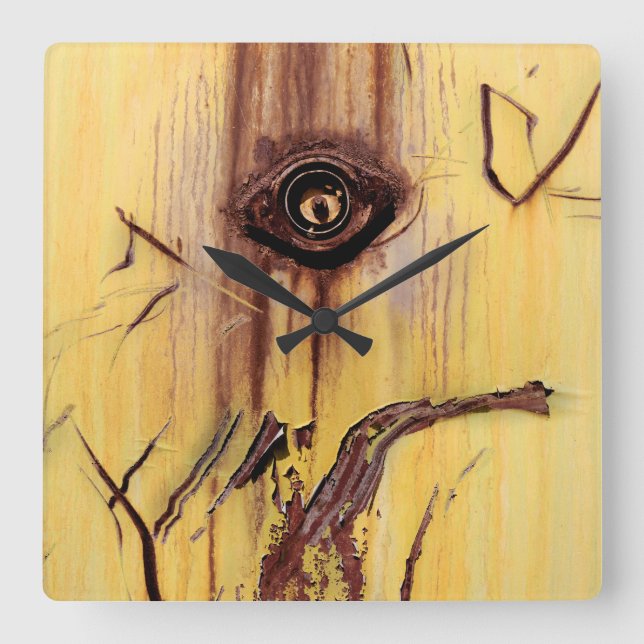 Rust Art - Cool Fun Unique Square Wall Clock (Front)