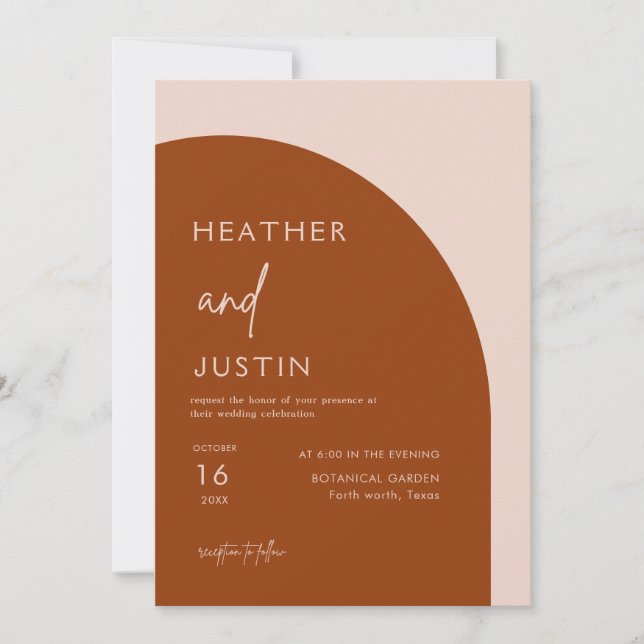 Rust Blush and Terracotta Wedding Invitations (Front)