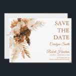 Rust Boho And Pampas Grass Stylish Save The Date<br><div class="desc">Rust Boho And Pampas Grass Stylish Save the Date</div>