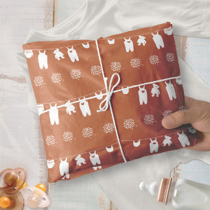 Rust Boho Minimalist Baby Shower Tissue Paper