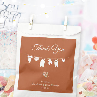 Rust Boho Minimalist Gender Neutral Baby Shower Favour Bag