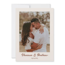 Rust Brown Boho Minimalist Photo Wedding