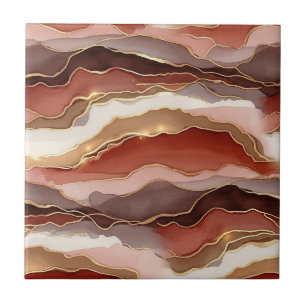 Rust Brown Gold Marble Contemporary Ceramic Tile
