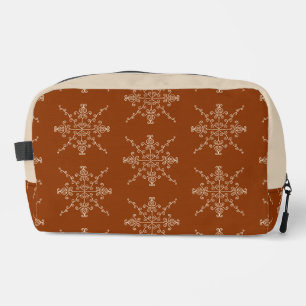 Rust Brown Indian Boho Line Art Symmetry Pattern Dopp Kit