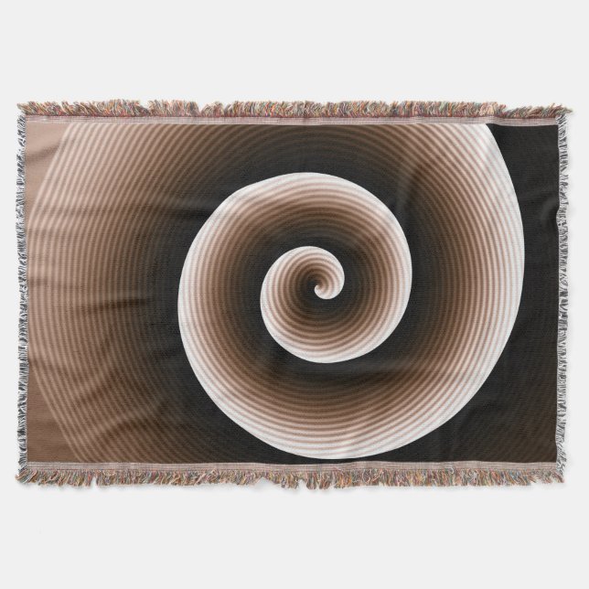Rust Brown Spiral Pattern Throw Blanket (Front)