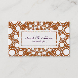 Rust Circle Pattern Beauty Salon Business Card