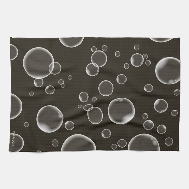 Rust Colour Bubbles Kitchen Towel Home Decor (Horizontal)