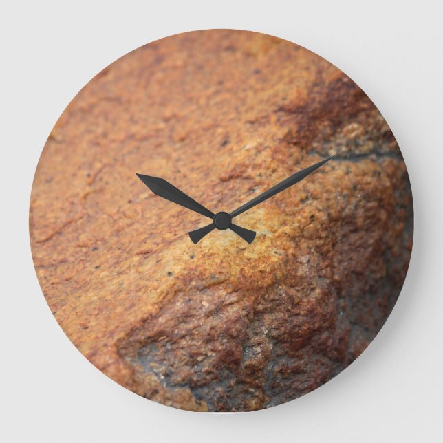 Rust Coloured Granite Rock Wall Clock (Front)