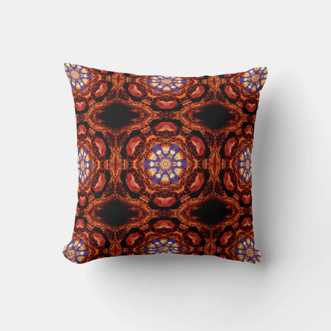 Rust coloured Kaleidoscopic Cushion (Front)