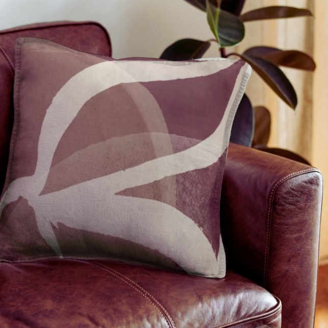 Rust Cream & Burgundy Artistic Abstract Watercolor Cushion (Creator Uploaded)