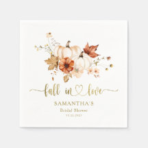 Rust Cream Pumpkin Fall in Love Bridal Shower 