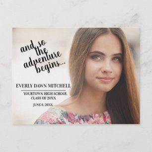 Rust (Customisable Colour) Graduation Party Photo Postcard