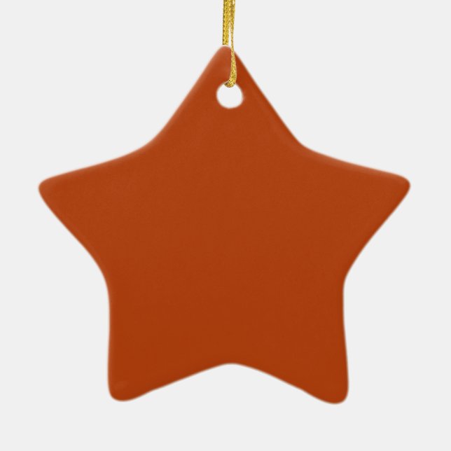 Rust Cute Single Colour Ceramic Ornament (Back)