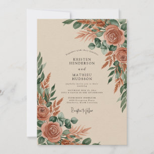 Rust Earthy Autumnal Wedding Invitation