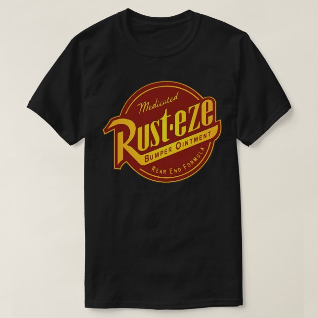 Rust-eze Racing Logo Solid Sticker T-Shirt (Design Front)