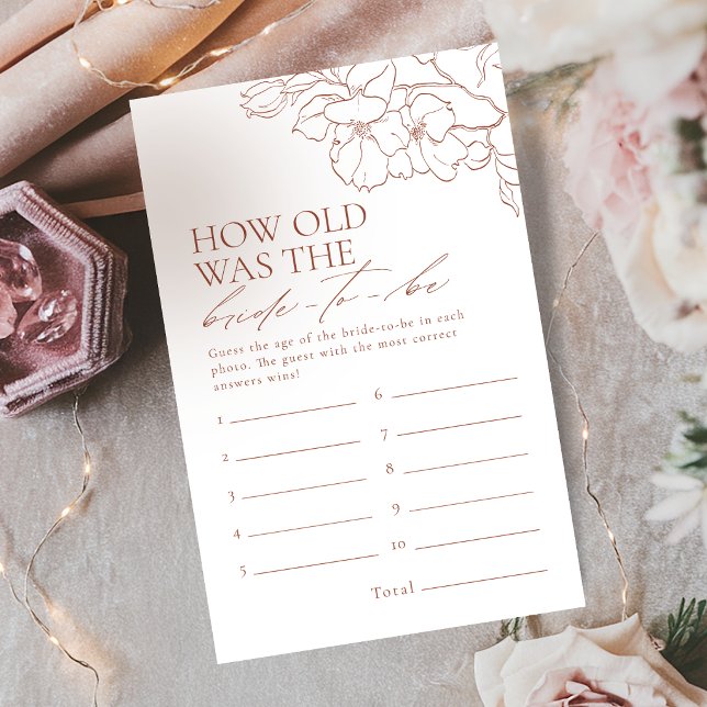 Rust floral how old was the bride game (Rust floral how old was the bride game)