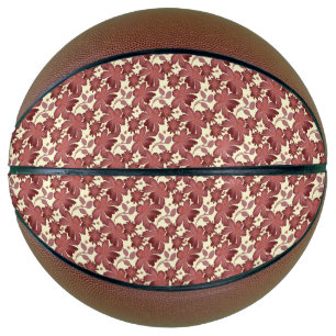 Rust Floral Leaf Pattern   Terracotta Botanical  Basketball