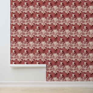 Rust Floral Seamless Pattern Large Flowers Minimal Wallpaper