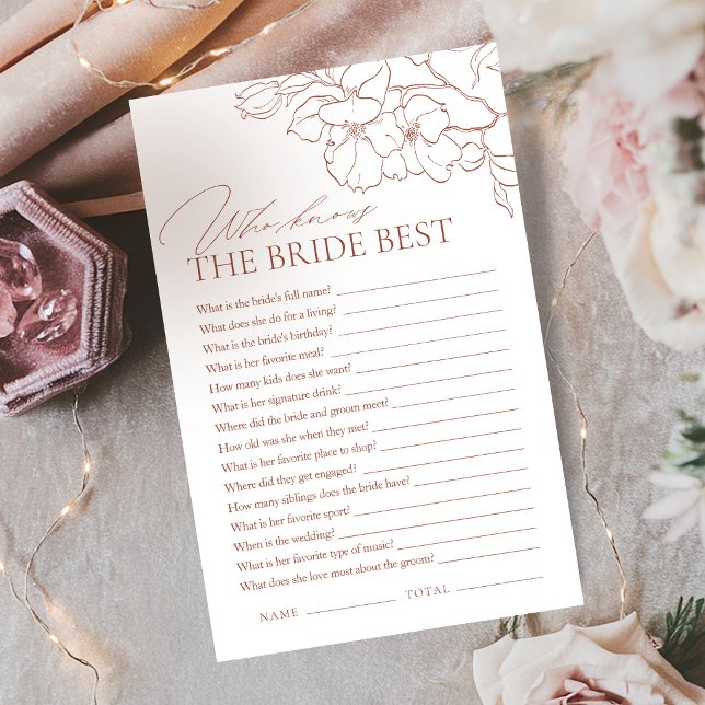 Rust floral who knows the bride best game (Rust floral who knows the bride best game)