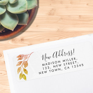 Rust Foliage New Address Return Address Label