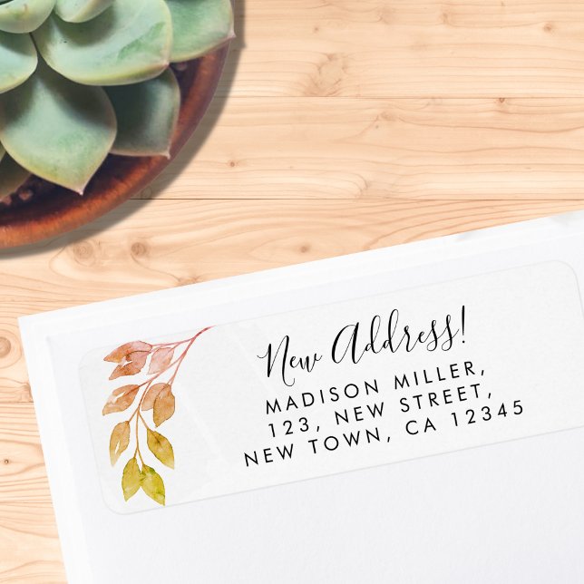 Rust Foliage New Address Return Address Label (Creator Uploaded)