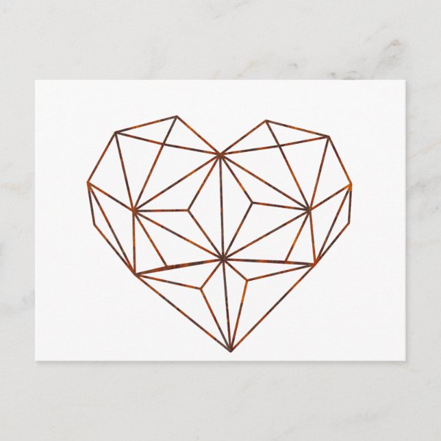 rust-geometric heart design postcard (Front)