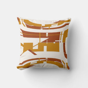 Rust Gold Concave Southwest Look Contemporary Art Cushion