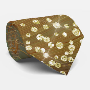 Rust & Green Marble Gold Glitter Necktie