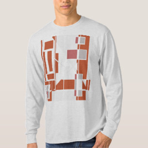 Rust Grey Dusty Rose Geometric MCM Look Abstract T-Shirt