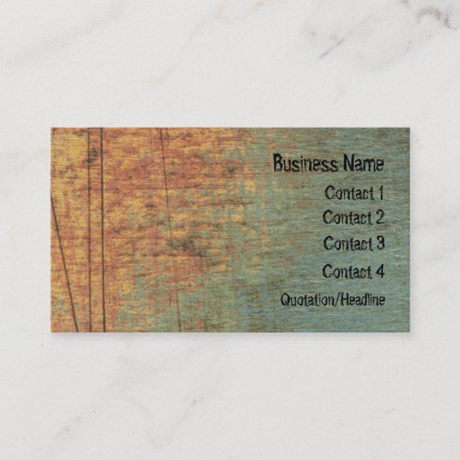Rust Grunge Textured ARt Website Business Card (Front)