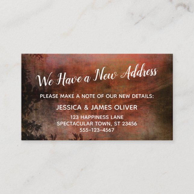 Rust Grunge We Have a New Address Handout Cards (Front)