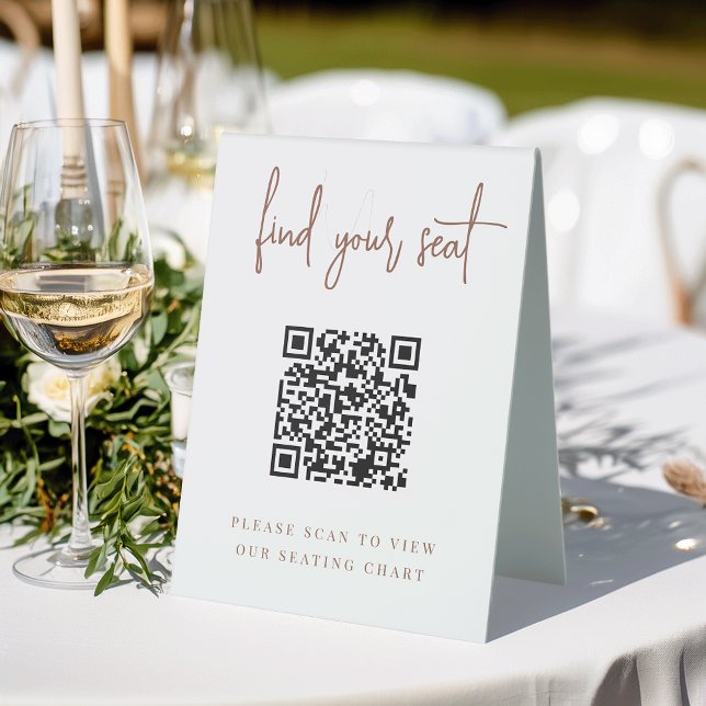 Rust | Handwritten Script QR Code Wedding Seating (Creator Uploaded)