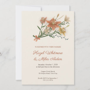 Rust Lily Bundle Wedding Invitation