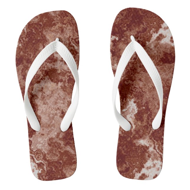 Rust Marble Swirl Abstract Thongs (Footbed)