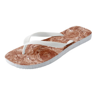 Rust Marble Swirl Abstract Thongs