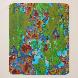 Rust Metal Peeling Paint Grunge Funny Decay Photo Sherpa Blanket