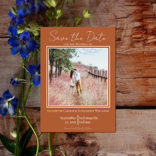 Rust Minimalist Photo Save The Date