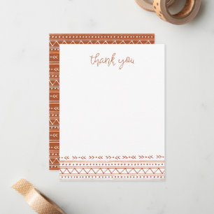 Rust Modern Boho Thank You Card