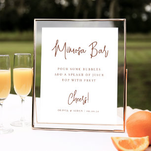 Rust Modern Handwritten Script Mimosa Bar Sign