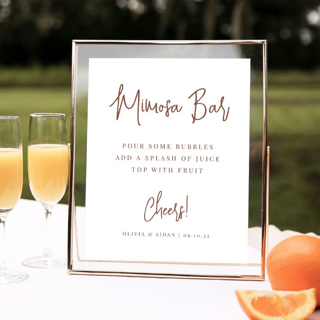 Rust | Modern Handwritten Script Mimosa Bar Sign (Creator Uploaded)