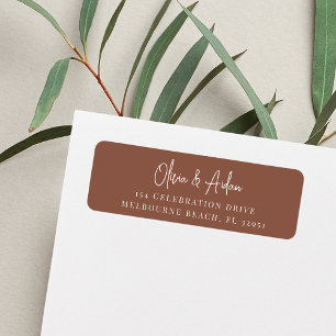 Rust   Modern Handwritten Script Return Address Return Address Label