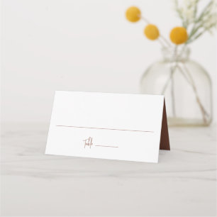 Rust   Modern Handwritten Script Wedding Place Card