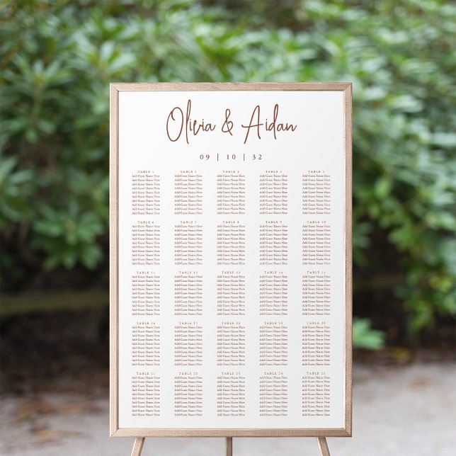 Rust | Modern Handwritten XL Wedding Seating Chart (Creator Uploaded)