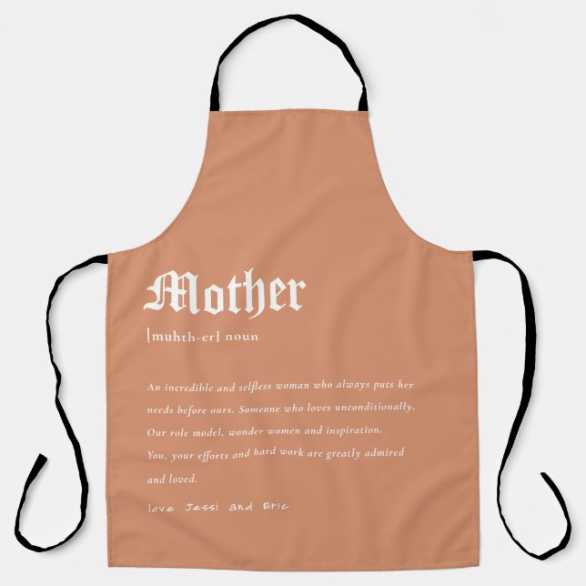 Rust Mother Dictionary Definition Custom Gift Apron (Front)