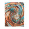 Rust N Blue Abstract Art Fleece Blanket