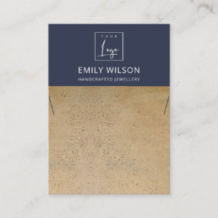 RUST NAVY TERRACOTTA TEXTURE LOGO NECKLACE DISPLAY BUSINESS CARD