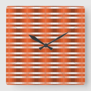 Rust Orange 3D Colour Design Wall Clock 11a