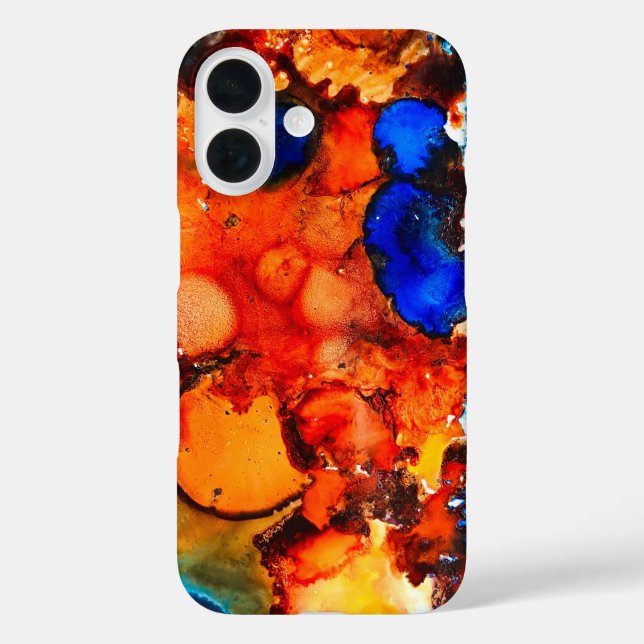 Rust orange abstract art ink Case-Mate iPhone case (Back)