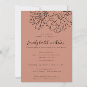 RUST ORANGE DESERT CACTI SUCCULENT WORKSHOP EVENT INVITATION