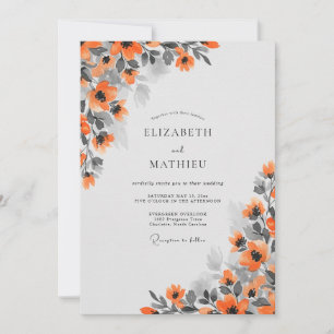 Rust Orange Elegant Autumnal Wedding Invitation